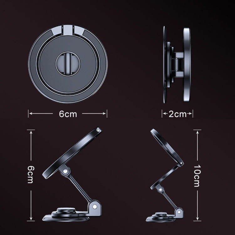 D50-1 Magnetic Folding Car Phone Holder Rotatable Dashboard Stick-On Navigation Stand
