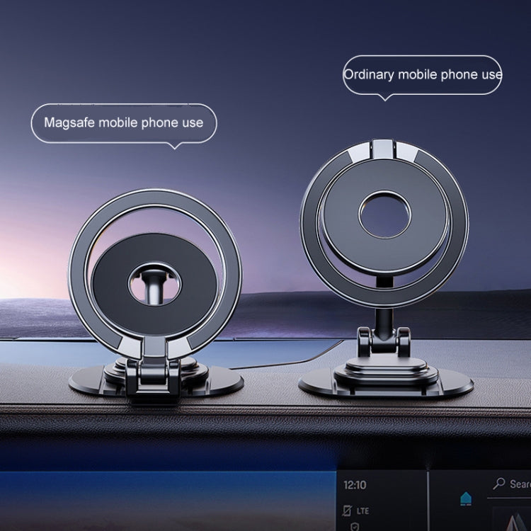 D50-1 Magnetic Folding Car Phone Holder Rotatable Dashboard Stick-On Navigation Stand