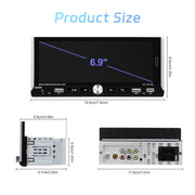 Single Spindle 6.9 inch MP5 With Knob Player Carplay Function Car MP4 Backup Camera, Specification: Standard+AHD Camera