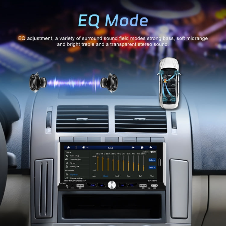 Single Spindle 6.9 inch MP5 With Knob Player Carplay Function Car MP4 Backup Camera, Specification: Standard+12 Light Camera