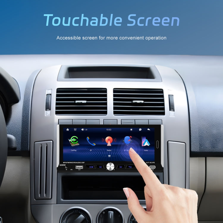 Single Spindle 6.9 inch MP5 With Knob Player Carplay Function Car MP4 Backup Camera, Specification: Standard+12 Light Camera