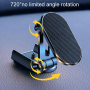 D11 Magnetic Folding Car Phone Holder Rotatable Dashboard Stick-On Navigation Stand(Silver Frosted)