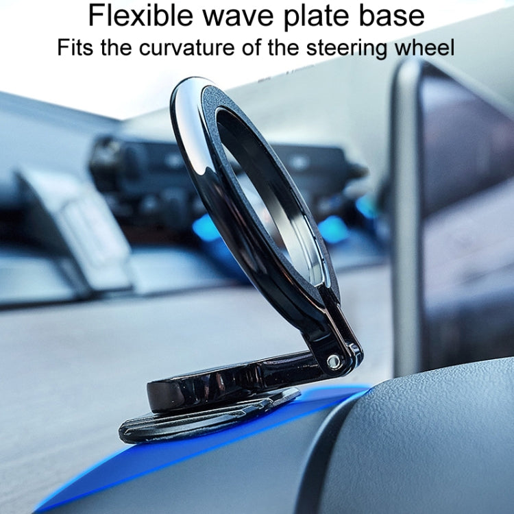 D21 Magnetic Folding Car Phone Holder Rotatable Steering Wheel Stick-On Navigation Stand