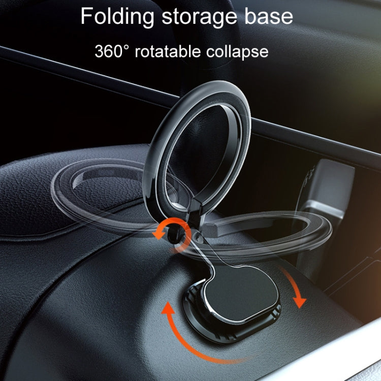 D21 Magnetic Folding Car Phone Holder Rotatable Steering Wheel Stick-On Navigation Stand