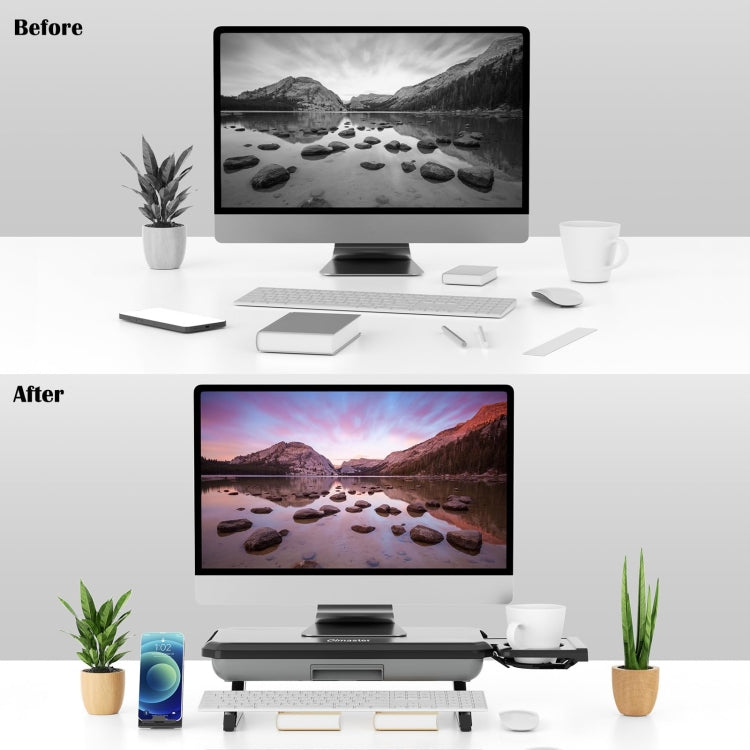 Oimaster Monitor Stand Riser Adjustable Height Laptop Bracket With Storage Drawer, Spec: Upgrade