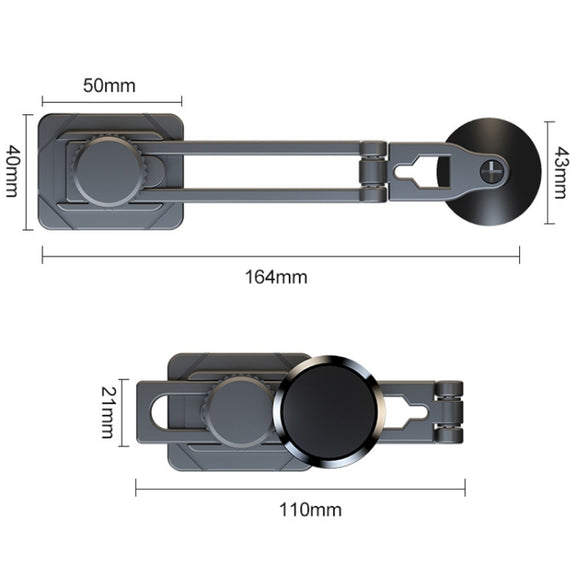 D31 Foldable Suspension Car Phone Holder Magnetic Slide Type Metal Navigation Stand