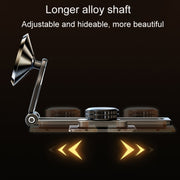D31 Foldable Suspension Car Phone Holder Magnetic Slide Type Metal Navigation Stand