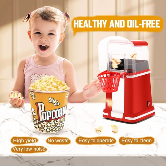 1200W Basket Popcorn Machine Electric Automatic Corn Popper 110V US Plug