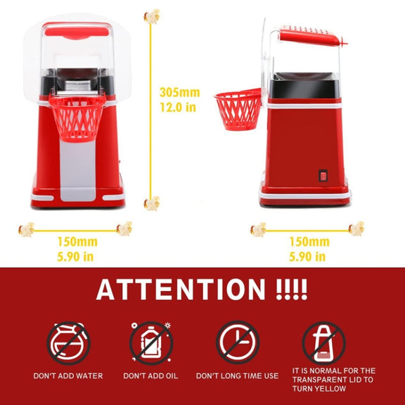 1200W Basket Popcorn Machine Electric Automatic Corn Popper 220V UK Plug