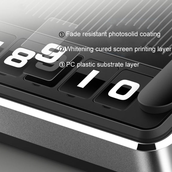 Car Temporary Parking License Plate Solar Rechargeable Luminous Parking Card(Black)