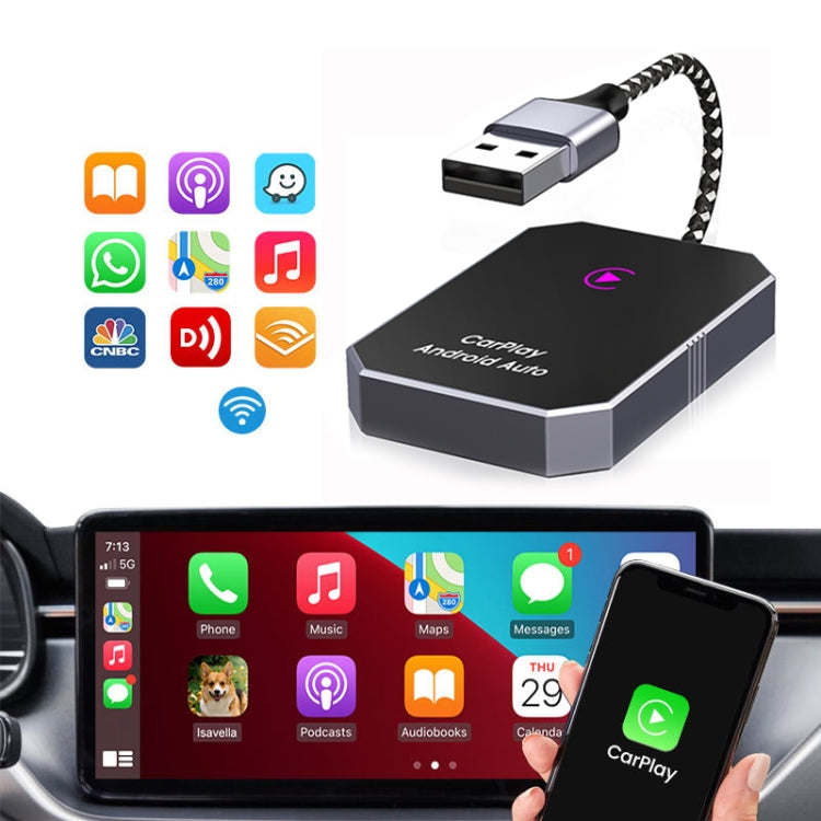 2 in 1 Car Carplay Box Wired to Wireless Bluetooth Adapter