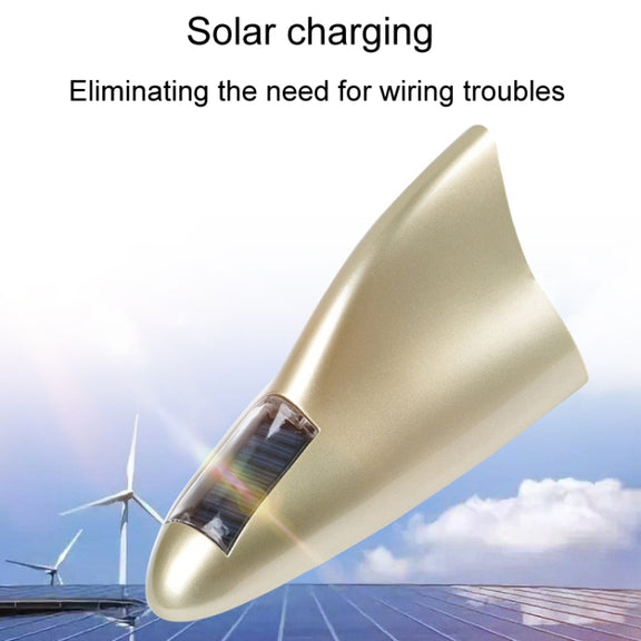 Solar Remote Control Signal Radio Shark Fin Antenna Anti-Tailgating Roof Warning Light(Red)