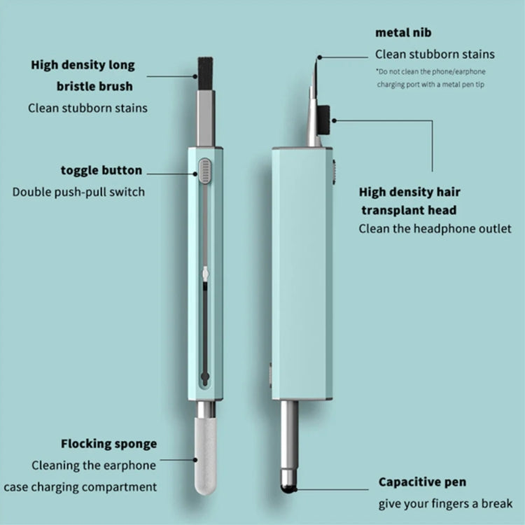 Headphone Keyboard Cleaning Kit with Capacitive Touch Pen(Green)