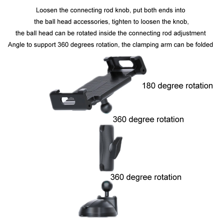 Multifunctional Car Dashboard Mobile Phone Folding Holder, Style: Folding Back Clip+Metal Oval Ball