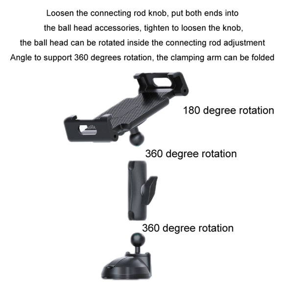 Multifunctional Car Dashboard Mobile Phone Folding Holder, Style: Folding Back Clip+Metal Oval Ball