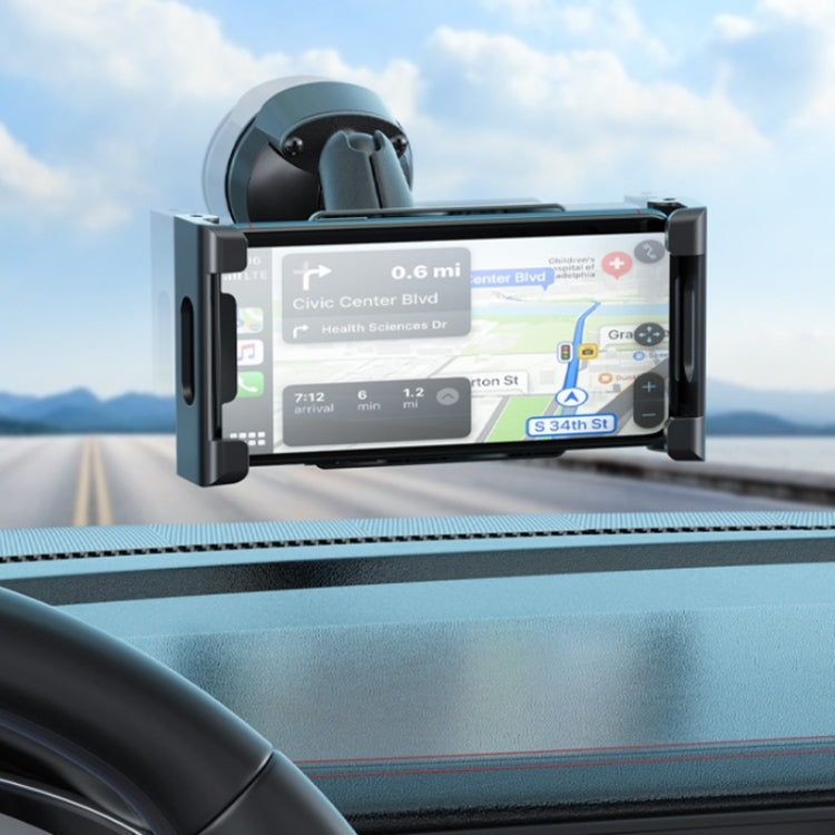 Multifunctional Car Dashboard Mobile Phone Folding Holder, Style: Folding Back Clip+Metal Oval Ball