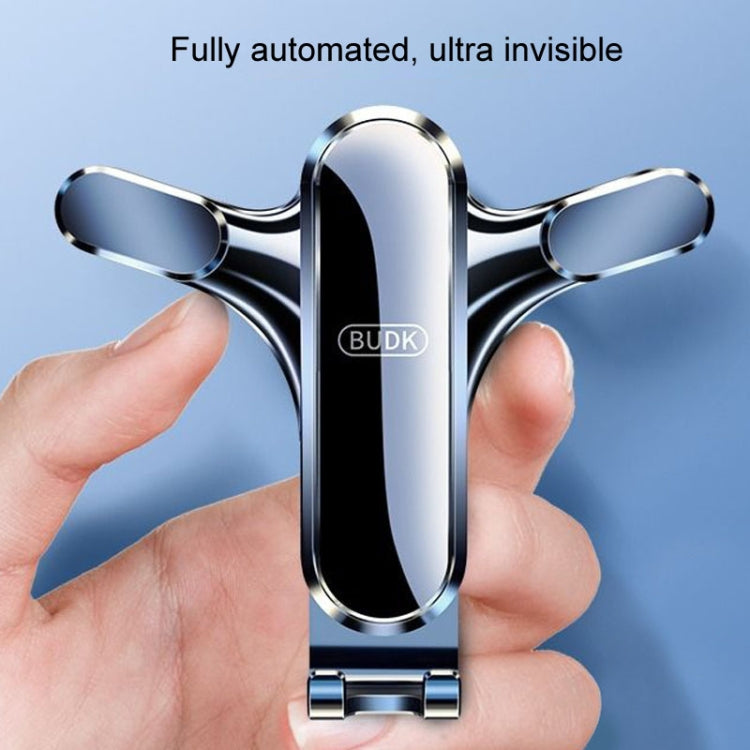 BUDK Triangle Gravity Sensor Car Phone Bracket Car Air Vent Navigation Holder, Model: Suction Cup Base Model