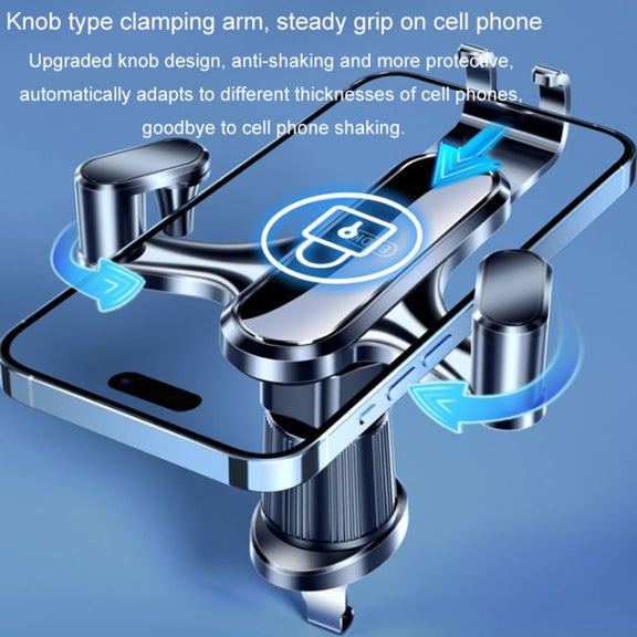 BUDK Triangle Gravity Sensor Car Phone Bracket Car Air Vent Navigation Holder, Model: Bent Suction Cup Base Model
