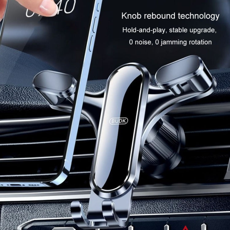 BUDK Triangle Gravity Sensor Car Phone Bracket Car Air Vent Navigation Holder, Model: Suction Cup Base Model
