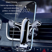 BUDK Triangle Gravity Sensor Car Phone Bracket Car Air Vent Navigation Holder, Model: Bent Suction Cup Base Model