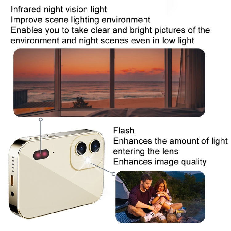 D6 CCD HD Digital Camera Movie Music Smart Camera Touch Screen Student Card Video Recorder, Excluding Memory(Black)
