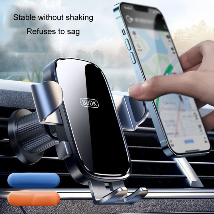 BUDK Anti-shake Car Phone Bracket Car Navigation Air Vent Fixed Gravity Support Stand(Silver)