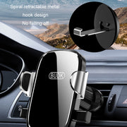 BUDK Anti-shake Car Phone Bracket Car Navigation Air Vent Fixed Gravity Support Stand(Black)