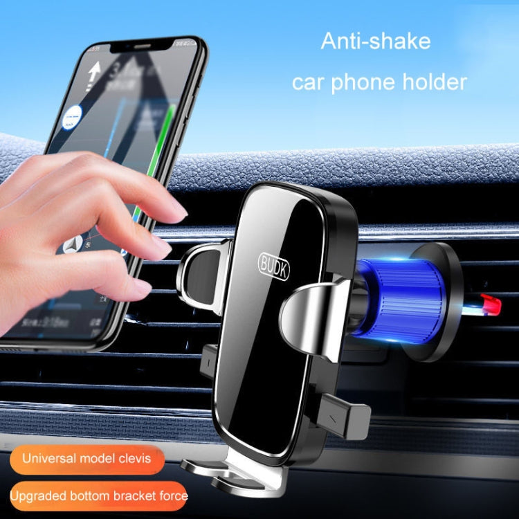 BUDK Anti-shake Car Phone Bracket Car Navigation Air Vent Fixed Gravity Support Stand(Silver)