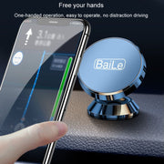 BaiLe Magnetic Car Phone Holder Universal Car Dashboard Fixed Navigation Bracket, Color: Sticker Silver
