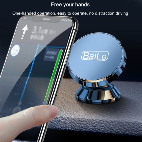 BaiLe Magnetic Car Phone Holder Universal Car Dashboard Fixed Navigation Bracket, Color: Sticker Silver