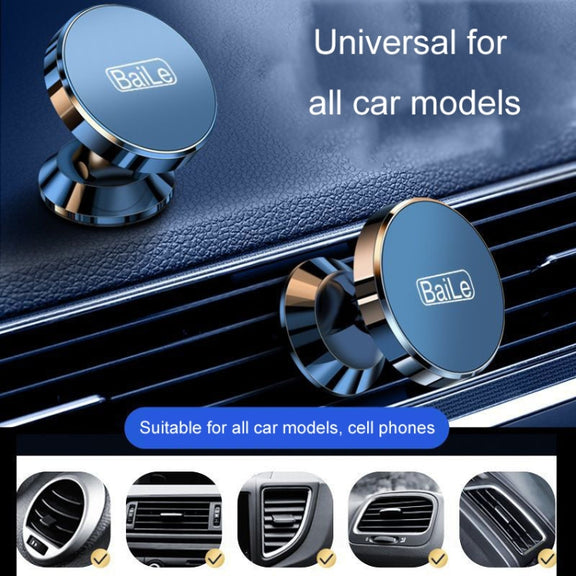 BaiLe Magnetic Car Phone Holder Universal Car Dashboard Fixed Navigation Bracket, Color: Sticker Silver