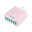 6-Ports Multifunctional Quick Charging USB Travel Charger Power Adapter, Model: Pink AU Plug - USB Charger by PMC TechLife | Online Shopping South Africa | PMC TechLife | Buy Now Pay Later Mobicred