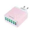 6-Ports Multifunctional Quick Charging USB Travel Charger Power Adapter, Model: Pink EU Plug - USB Charger by PMC TechLife | Online Shopping South Africa | PMC TechLife | Buy Now Pay Later Mobicred