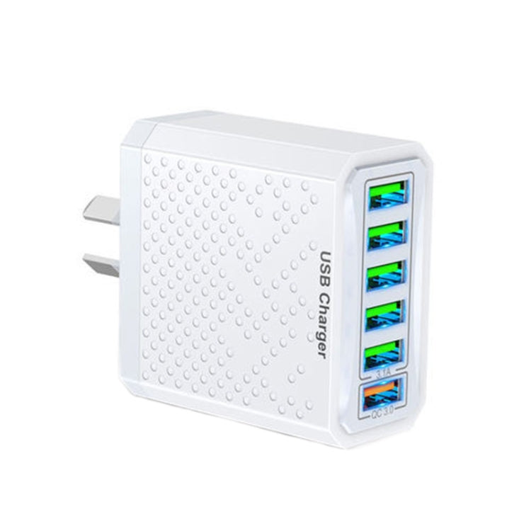 6-Ports Multifunctional Quick Charging USB Travel Charger Power Adapter, Model: White AU Plug