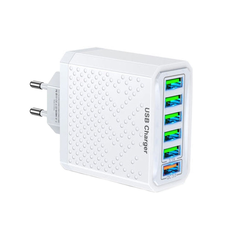 6-Ports Multifunctional Quick Charging USB Travel Charger Power Adapter, Model: White EU Plug