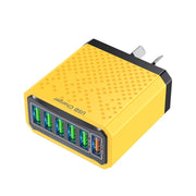 6-Ports Multifunctional Quick Charging USB Travel Charger Power Adapter, Model: Yellow AU Plug