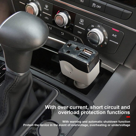 12V/24V To 220V Auto Car Power Converter Adapter With USB Charging Port