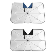 120x65cm Car Front Gear Opening Style Insulated Sun Protection Parasol(Blue Base Cloth)