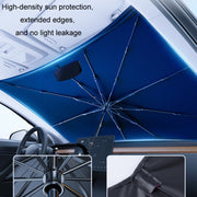 120x65cm Car Front Gear Opening Style Insulated Sun Protection Parasol(Blue Base Cloth)