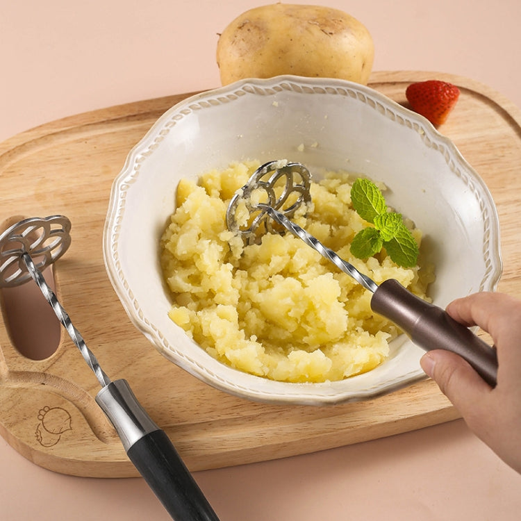 Wooden Handle 316L Stainless Steel Potato Masher Thickened Taro Mashing Gadgets