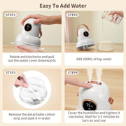 ICARER FAMILY IF-JS01 USB Charging Desktop Night Light Dual-spray Humidifier, Color: White (Digital)