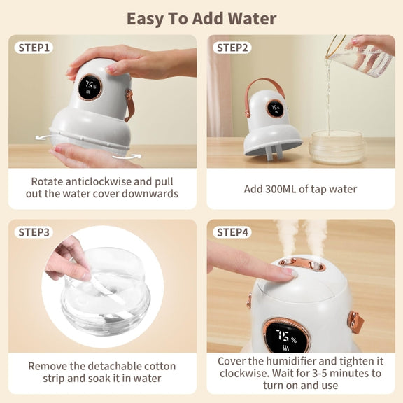 ICARER FAMILY IF-JS01 USB Charging Desktop Night Light Dual-spray Humidifier, Color: White (Doll)