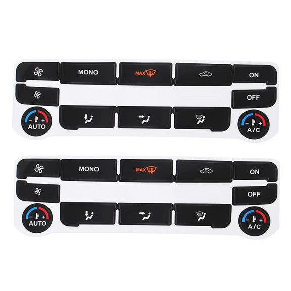 2pcs For Ford S-Max/MONDEO Car Air Conditioning Button Repair Sticker(Black)