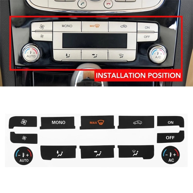 2pcs For Ford S-Max/MONDEO Car Air Conditioning Button Repair Sticker(Black)