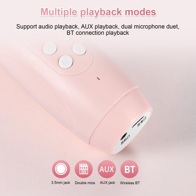 ICARER FAMILY F816 Karaoke Microphone Speaker Home Bluetooth Wireless Microphone(Pink)
