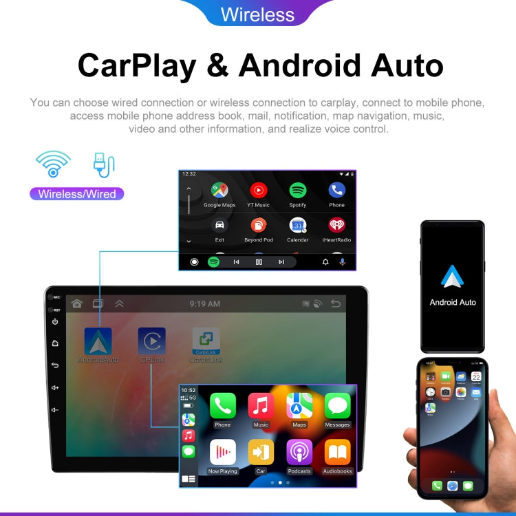 9 inch 6+128G Android Universal HD Large Screen Car Bluetooth Player Android GPS Navigation Integrated Machine(Standard)