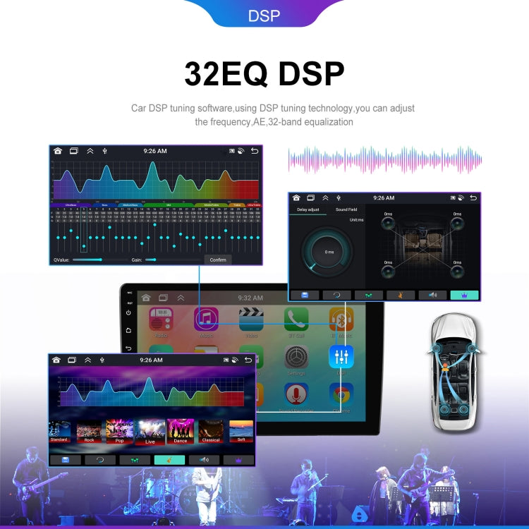 9 inch 6+128G Android Universal HD Large Screen Car Bluetooth Player Android GPS Navigation Integrated Machine(Standard)
