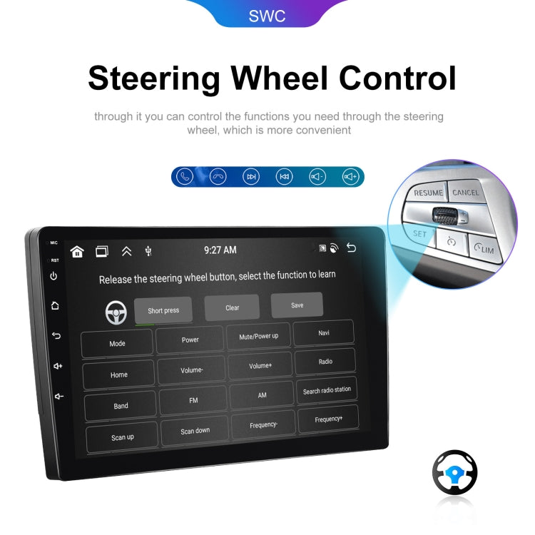 9 inch 6+128G Android Universal HD Large Screen Car Bluetooth Player Android GPS Navigation Integrated Machine(Standard)