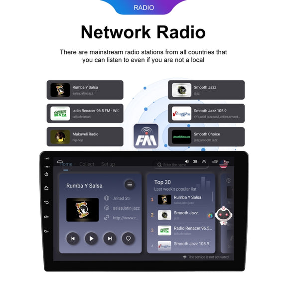 9 inch 6+128G Android Universal HD Large Screen Car Bluetooth Player Android GPS Navigation Integrated Machine(Standard)