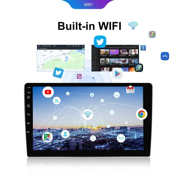 9 inch 6+128G Android Universal HD Large Screen Car Bluetooth Player Android GPS Navigation Integrated Machine(Standard)